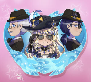 Navia, Silver and Melus Sticker Navia, Silver and Melus Sticker